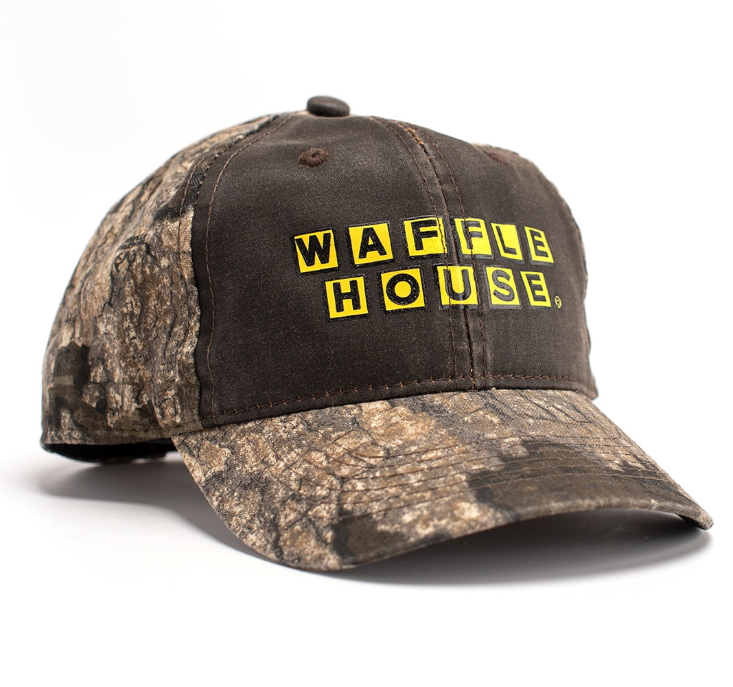Waffle House Camo Trucker Hat - Official Logo, Adjustable Snapback, Cotton Twill & Mesh Back