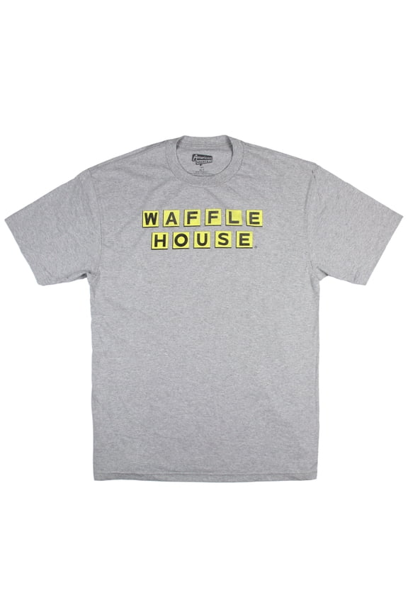 Waffle House T-Shirt Yellow Block Logo Design Adult Short Sleeve Tee