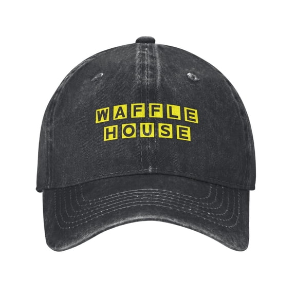 Waffle House Unisex Adult Washed Denim Cotton Sport Outdoor Baseball Cap Adjustable Cowboy Baseball Hat