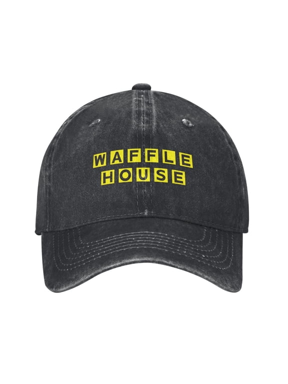 Waffle House Unisex Adult Washed Denim Cotton Sport Outdoor Baseball Cap Adjustable Cowboy Baseball Hat