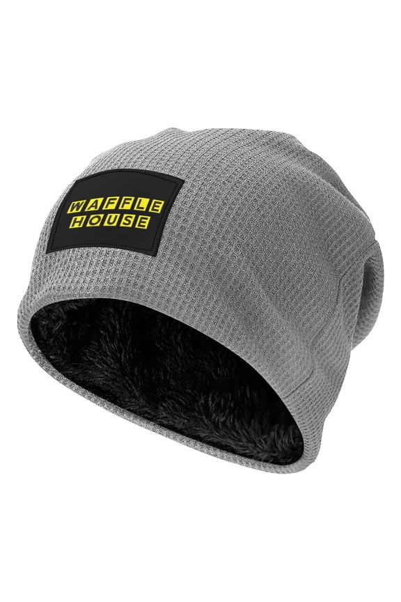 Waffle House Unisex Knitted Beanie, Warm Fleece-Lined Beanie For Autumn And Winter, Suitable For Skiing And Various Occasions.
