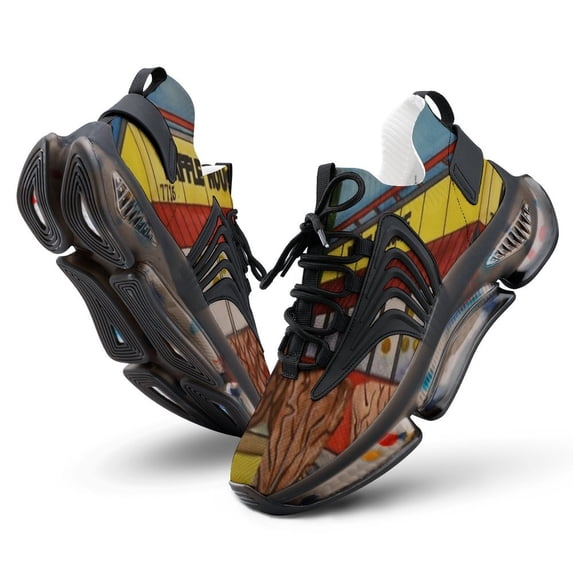 Waffle House Walking Shoes for Men Woman Lightweight Tennis Fashion Elastic Sports Shoes Cushion Basketball Shoes