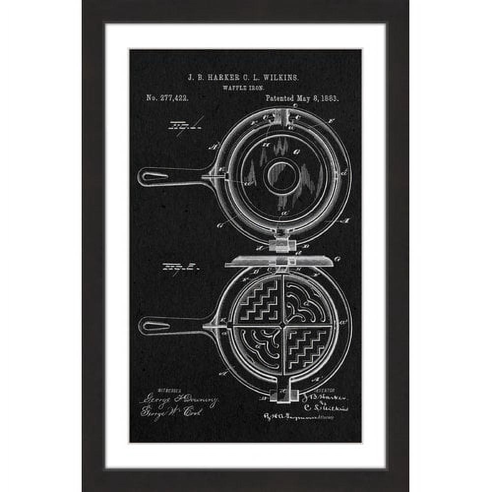 "Waffle Iron 1883 Black Paper" Framed Painting Print