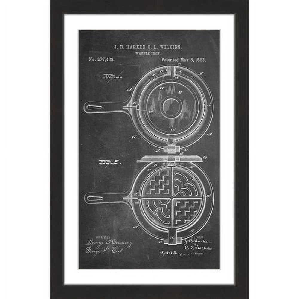 "Waffle Iron 1883 Chalk" Framed Painting Print