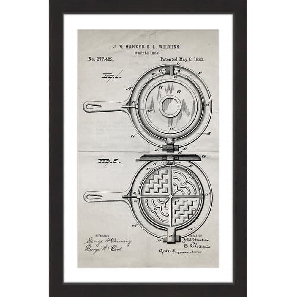 "Waffle Iron 1883 Old Paper" Framed Painting Print