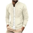 thumbnail image 1 of Waffle Jackets for Mens Solid Dressy Blazer Athletic Stretch Sweatshirt Zipper Up Long Sleeve Cardigan Jacket Comfort Casual Blouses Bussiness Office Work Clothes with Pockets, 1 of 7