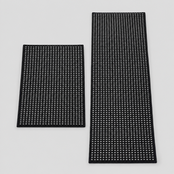 Waffle Kitchen Runner Rugs Set of 2, Non Slip Kitchen Mats for Floor