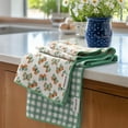 thumbnail image 1 of Waffle Kitchen Towel Set of 2 - Quick Dry Microfiber Sustainable Dish Towels - Ultra Absorbent Reusable Cleaning Tea Towels - Lightweight Hand Towels,16”x 28”, Butterfly Gingham, 1 of 9