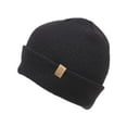 thumbnail image 1 of Waffle Knit Cuff Beanie Winter Hat Roll up Edge Skull Cap, 1 of 13