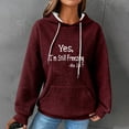 thumbnail image 1 of Waffle Knit Hoodie Women Football,Waffle Hoodie Women Basic Letter Printed Casual Drawstring Pullover Sweatshirts Workout Sweatshirt with Pockets Fall Hooded 2024, 1 of 4