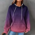 thumbnail image 1 of Waffle Knit Hoodie Women,Women Oversized Gradient Hoodies Casual Print Waffle Long Sleeve Pullover Top Hooded Sweatshirt with Pocket, 1 of 4
