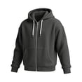 thumbnail image 1 of Waffle Knit Hoodies for Men Full Zip Sweatshirt Hooded Cardigan with Pocket Loose Fit Drawstring Athletic Jackets, 1 of 7