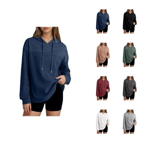 Waffle Knit Hoodies for Women 2025 Fall Winter Long Sleeve Casual Plain Hooded Sweatshirt Pullover Tops