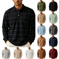 Food For Rugby Waffle Knit Long Sleeve Polo Shirts for Men Collared Henley Button ...