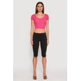 thumbnail image 1 of Womens Waffle Knit Short Sleeve Crop Top, 1 of 4