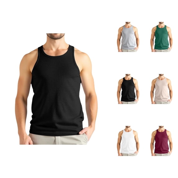 Waffle Knit Tank Tops Men Lightweight Breathable Crewneck Sleeveless Shirt Athletic Running Gym Tanks