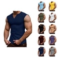 thumbnail image 1 of Waffle Knit Tank Tops Men Lightweight Breathable V Neck Muscle Sleeveless Shirt Athletic Running Gym Tanks, 1 of 6