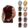 thumbnail image 1 of Waffle Knit Tank Tops Men Lightweight Breathable V Neck Muscle Sleeveless Shirt Athletic Running Gym Tanks, 1 of 5