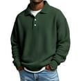 thumbnail image 1 of Waffle Long Sleeve Polo Shirts for Men Big and Tall Golf Shirt Casual Collared Heavyweight T Shirts Textured Knit Tops Dark Green 5XL, 1 of 3