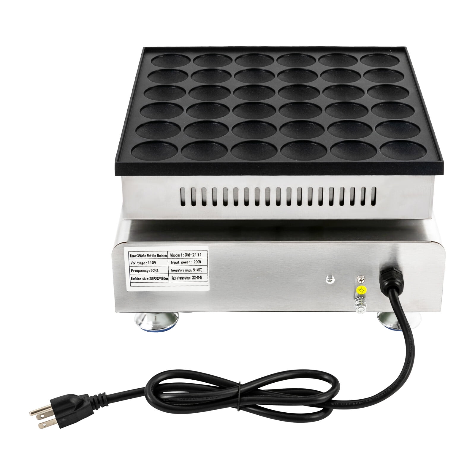 Waffle Maker, 36-Circle Commercial Waffle Maker, Round Louvered Waffle Machine, Large Capacity for Home, Party