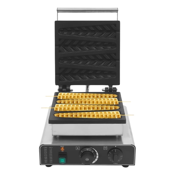 Waffle Maker, 4-Slot Waffle Machine, Electric Waffle Baker, 110V US Plug, 201 Stainless Steel, Aluminum, Ground Brushed Finish, Corrosion Resistant, High Temperature Proof