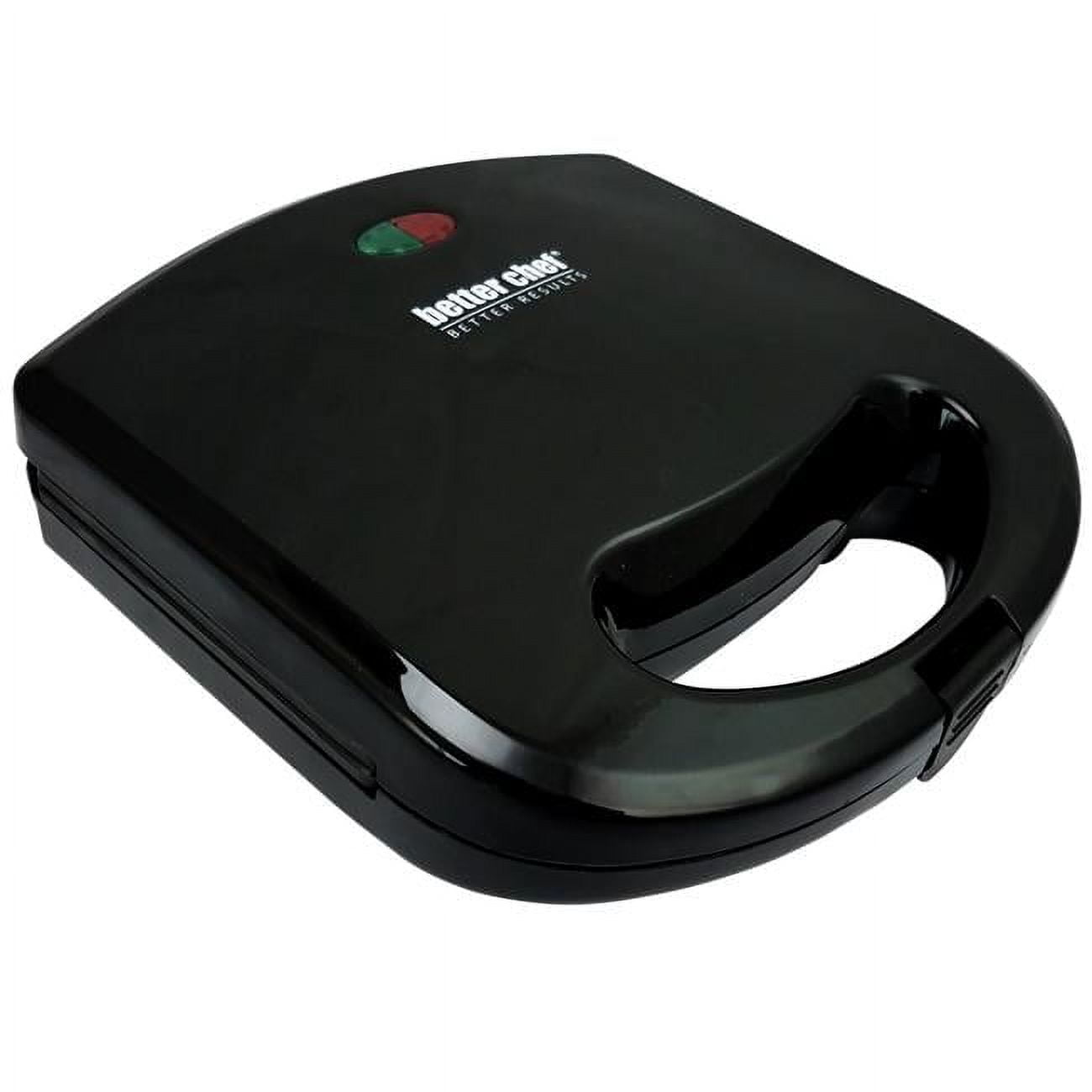 Compact Black Non-Stick Waffle Maker with Indicator Lights