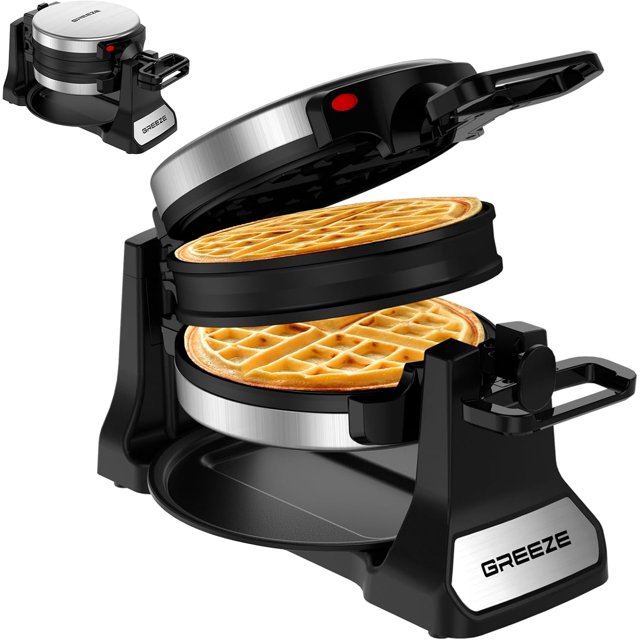 Waffle Maker, Double Belgian Waffle Maker 180°Flip, 1400W Waffle Iron 8