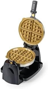 Waffle Maker, Rotating Belgian Waffle Maker, 180° Flip Waffle Iron, Ceramic Non-Stick Plate, 3 Browning Control Levels, Foldable Cool Touch Handle, Removable Drip Tray, Stainless Steel