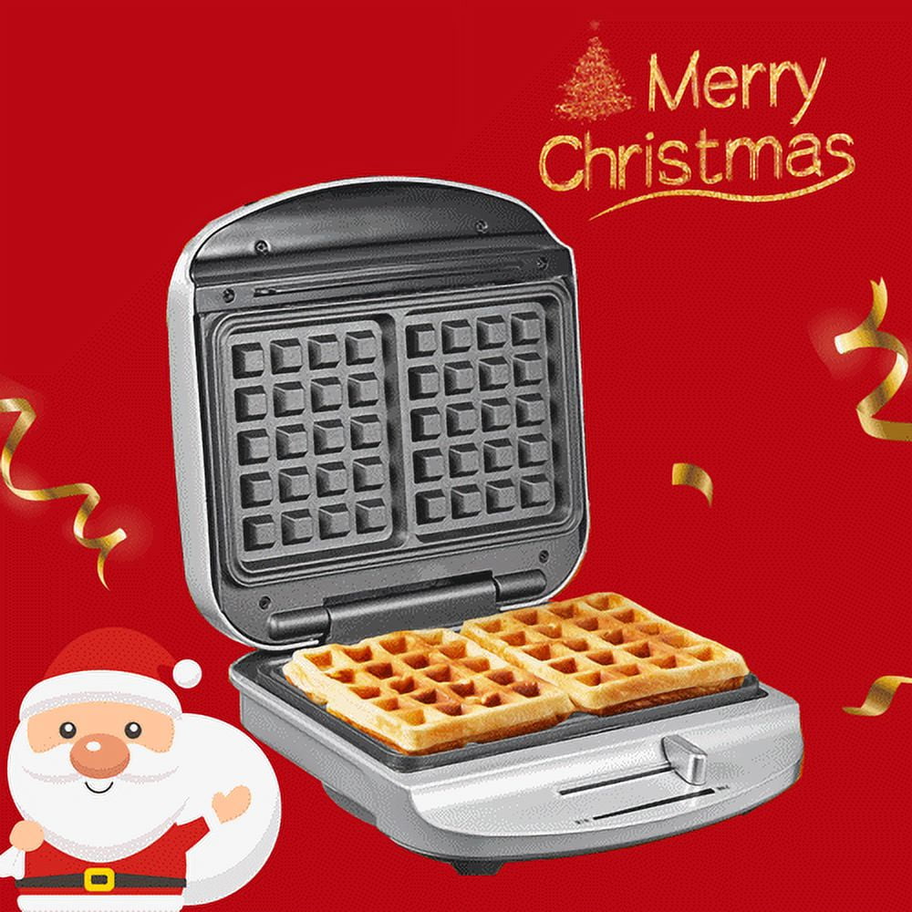 MONXOOK Waffle Maker Belgian, Electric Waffle Maker with Indicator Lights,  2 Slices Square Non-Stick Waffle Irons, Automatic Temperature, Compact  Design, Easy to Clean, 750W, Black 