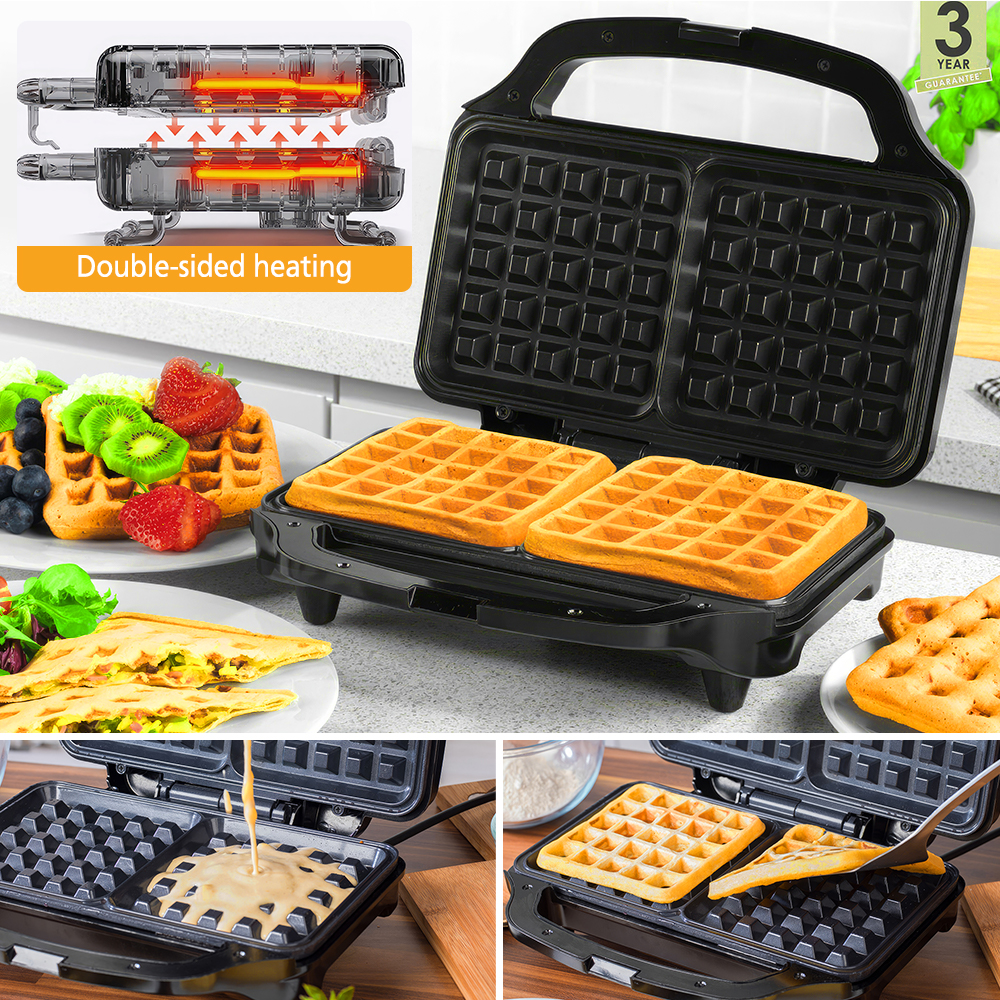 Waffle Maker, Temperature Control with 2Slice NonStick Waffle Iron