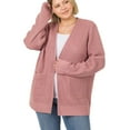 thumbnail image 1 of Waffle Open Cardigan Sweater w/ Pockets, 1 of 2