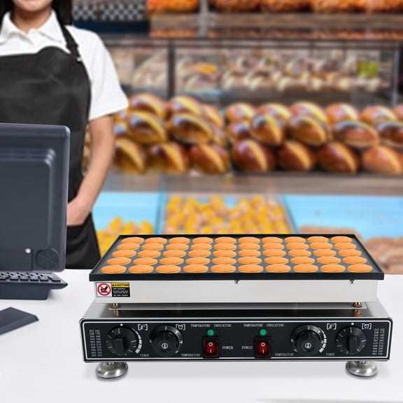 1800W Silver&Black Commercial Mini Pancake Making Machine Stainless Steel Waffle Pancakes Making Machine