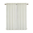 thumbnail image 1 of Waffle Pattern Embossed Textured Tier Curtain, 2 Pcs Rod Pocket Waterproof Small Curtain, 1 of 7