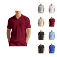 thumbnail image 1 of Waffle Polo Shirts for Men Summer Casual Short Sleeve Collared Relaxed Fit Plain Work Shirts Mens Tees, 1 of 9