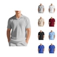 thumbnail image 1 of Waffle Polo Shirts for Men Summer Casual Short Sleeve Collared Relaxed Fit Plain Work Shirts Mens Tees, 1 of 9