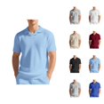 thumbnail image 1 of Waffle Polo Shirts for Men Summer Casual Short Sleeve Collared Relaxed Fit Plain Work Shirts Mens Tees, 1 of 9
