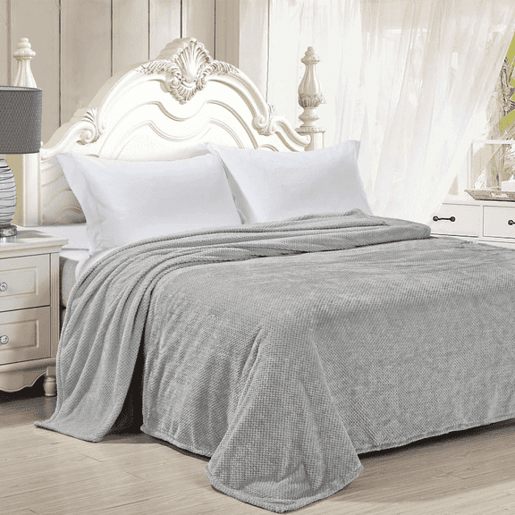 GPED Ultra Soft Throw Blanket, Queen Size Warm Cozy Blankets 260GSM for Couch Bed Chair, Breathable and Lightweight Blankets for All Seasons, Decor & Giftable Blanket, Gray
