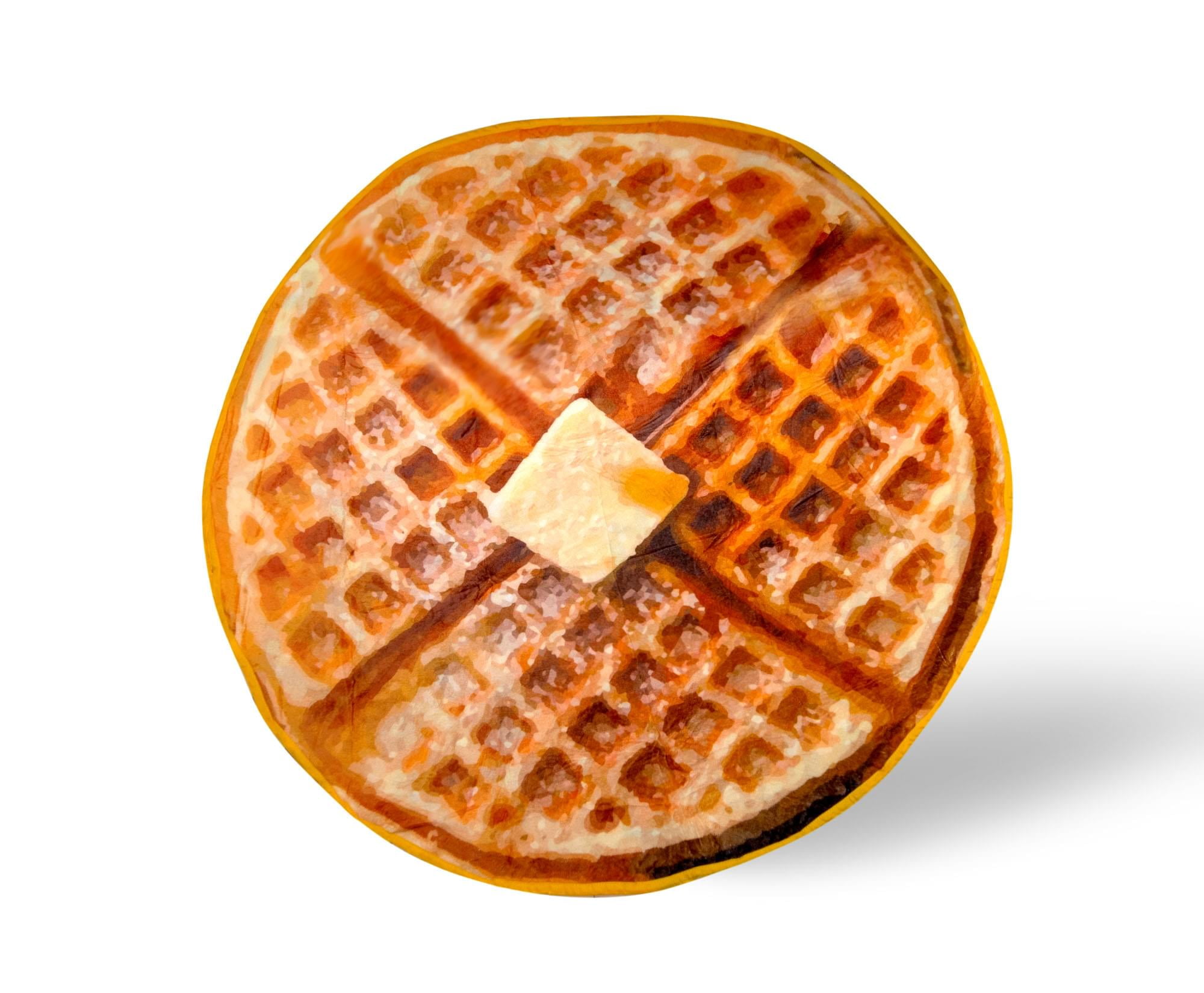 Round Waffle Design Fleece Throw Blanket
