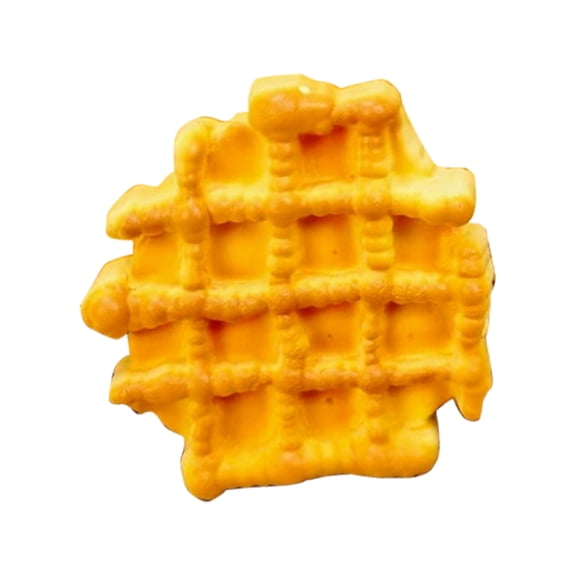 Waffle Shaped Squishy Stress Toy with Slow Rising Foam, 3.5 Inch, Yellow, for Desk Play, Shaped Squishy Toy