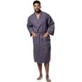 thumbnail image 1 of Waffle Shawl Long Robe Square Pattern Charcoal Gray, 1 of 1