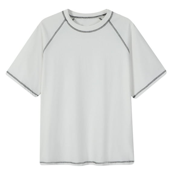 Waffle Shirts Short Sleeve Crew Neck Tees Loose Fit Drop Shoulder Shirt Casual Summer Solid Color T-Shirt