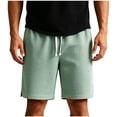 thumbnail image 1 of Waffle Shorts Men Summer Athletic Workout Gym Basketball Shorts Relaxed Fit 7 Inch Inseam Sweat Short with Pockets Size 3XL Mint Green, 1 of 6