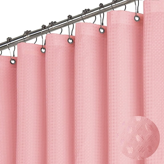 Waffle Shower Curtain, Thick Weighted Fabric, Wrinkle and Rust Resistant, Weighted Hem,Classic Hotel Quality Design, Machine Wash