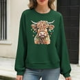 thumbnail image 1 of Waffle Sweatshirts for Womens Christmas Loose Crewneck Long Sleeve Shirts Christmas Cow Printed Sweaters Casual Fashion Xmas Holiday Party Pullover Tops, 1 of 6