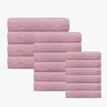 Waffle Terry 16 pcs Turkish Towels Set Blush