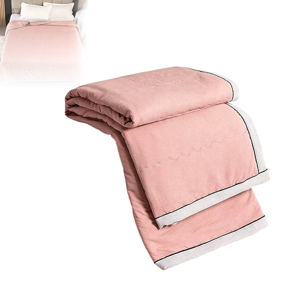 Waffle Textured Solid Summer Cooling Blanket Soft Breathable Microfiber Machine Washable Thin Air Conditioner Blanket for Double Beds Student Dormitory