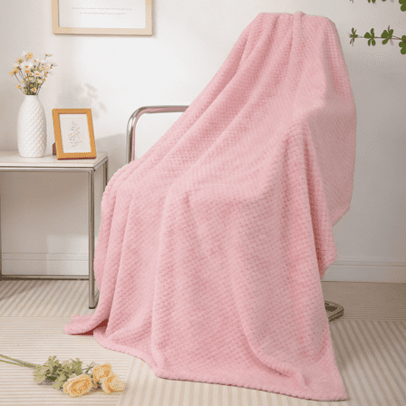 GPED Ultra Soft Throw Blanket, Warm Cozy Blankets 260GSM for Couch Bed Chair, Breathable and Lightweight Blankets for All Seasons, Decor & Giftable Blanket, Pink