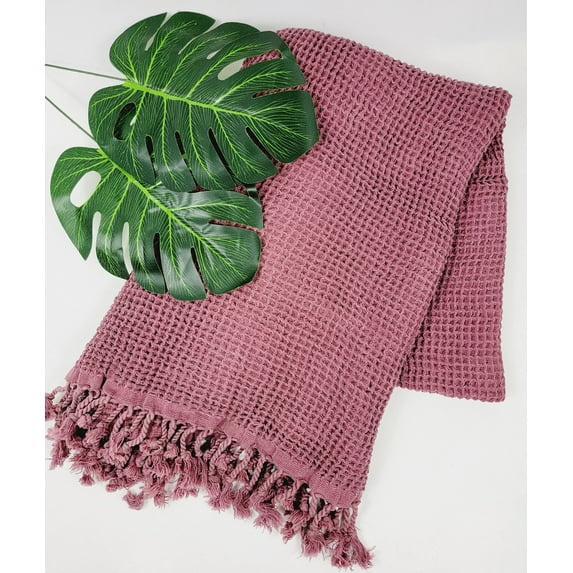 Waffle Towel Lightweight Quick Dry Beach, Bath Towels - Cherry