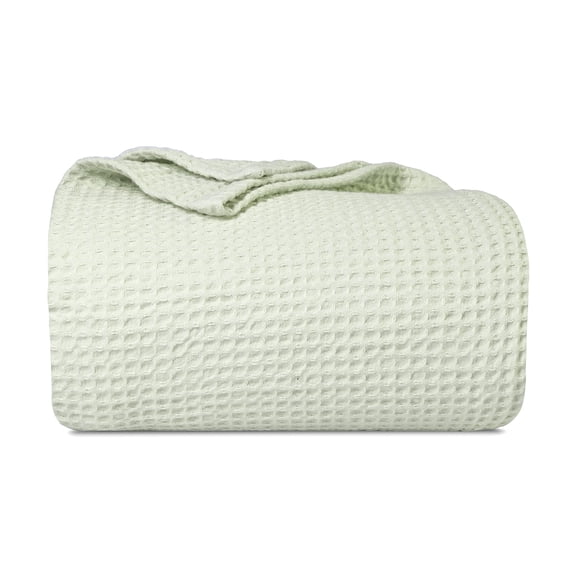Sage Green Organic Cotton King Blanket - GOTS Certified, Breathable, Cal King/King
