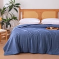 thumbnail image 1 of Waffle Weave Comforter for Hot Sleepers, Lightweight Cooling Blanket, 90"x90", Queen, Blue, 1 of 6